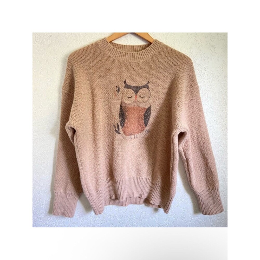 Light Brown Sleeping Owl Sweater